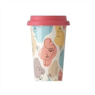 16 OZ korkeat keraamiset kahvimukit kannet