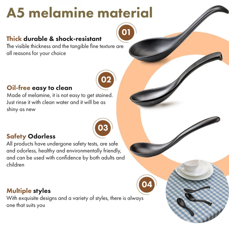 black melamine spoon 3